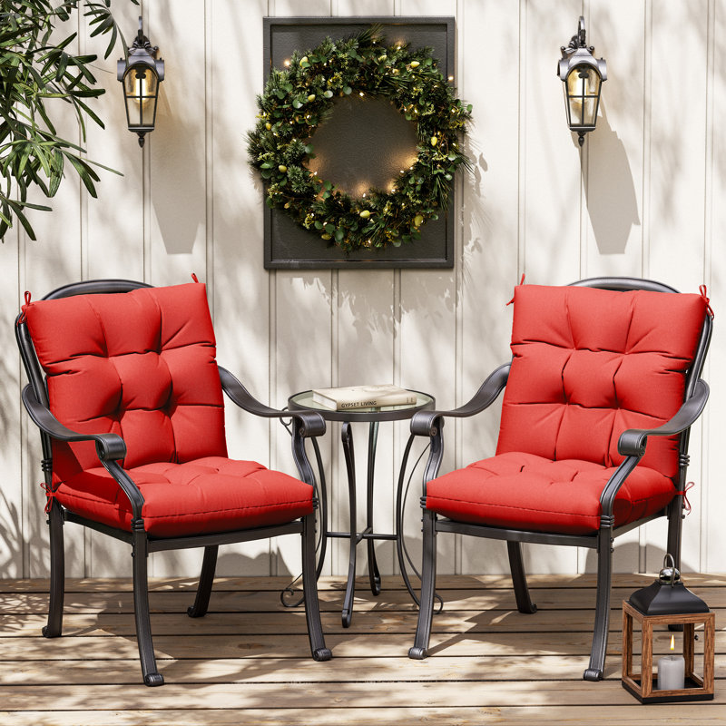 Anjelyka 22"W X 22"D Outdoor Cushions 5" Indoor And Outdoor Seat/Back Cushion, Red