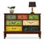 Armoire d'appoint de rangement en bois massif à 7 tiroirs en noyer foncé foncé-739164393
