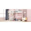 Lit mezzanine simple à 4 tablettes, blanc - Maximisez votre lit en métal avec tablettes de rangement, magnifique-1863269226