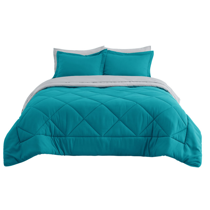 Best Seller Bedsure Comforter Set Reversible Bedding for All Seasons-89GSM, Slate Blue, Queen Comforter + 4 Additional Pieces