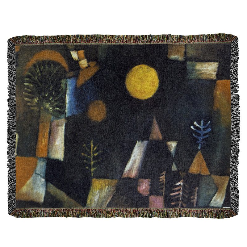 Jeté en coton klee full moon paul, Jaune / Brun