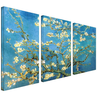 " Almond Blossoms " by Vincent Van Gogh 3 - Pieces