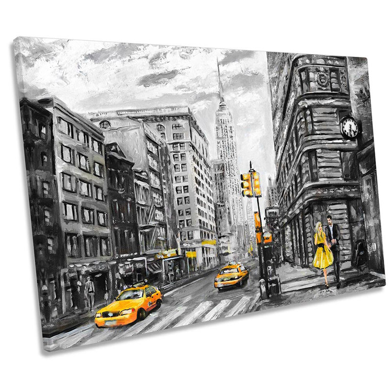 Taxi Cabs New York City NYC - Wrapped Canvas Print, 91.4cm H x 137.2cm W x 4cm D