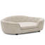 Lit pour animal de compagnie surdimensionné en beige - Chien semi-fermé avec tissu, épaisseur et glissade pour chiens ovales, à pattes courtes