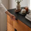 Buffet moderne noir + fritté brun + bois manufacturé + buffet en fer-528407406