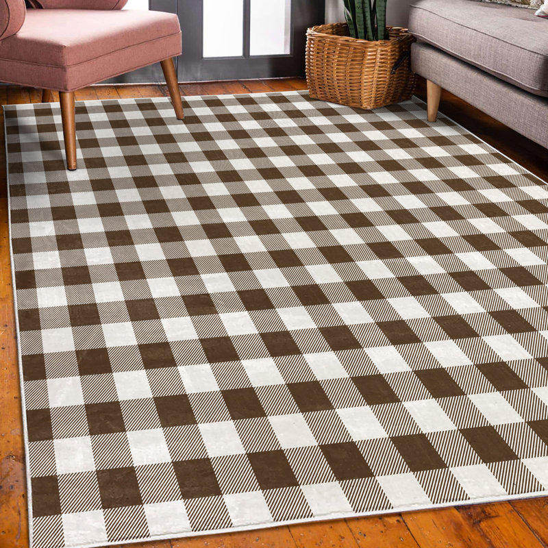 Gracie Oaks Shavani Plaid High Density Long Fiber Poly Threads ...