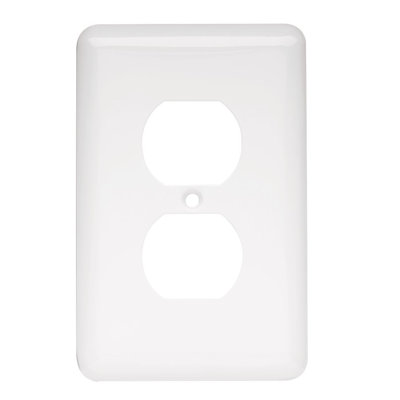 Stamped Round 1-Gang Duplex Outlet Wall Plate