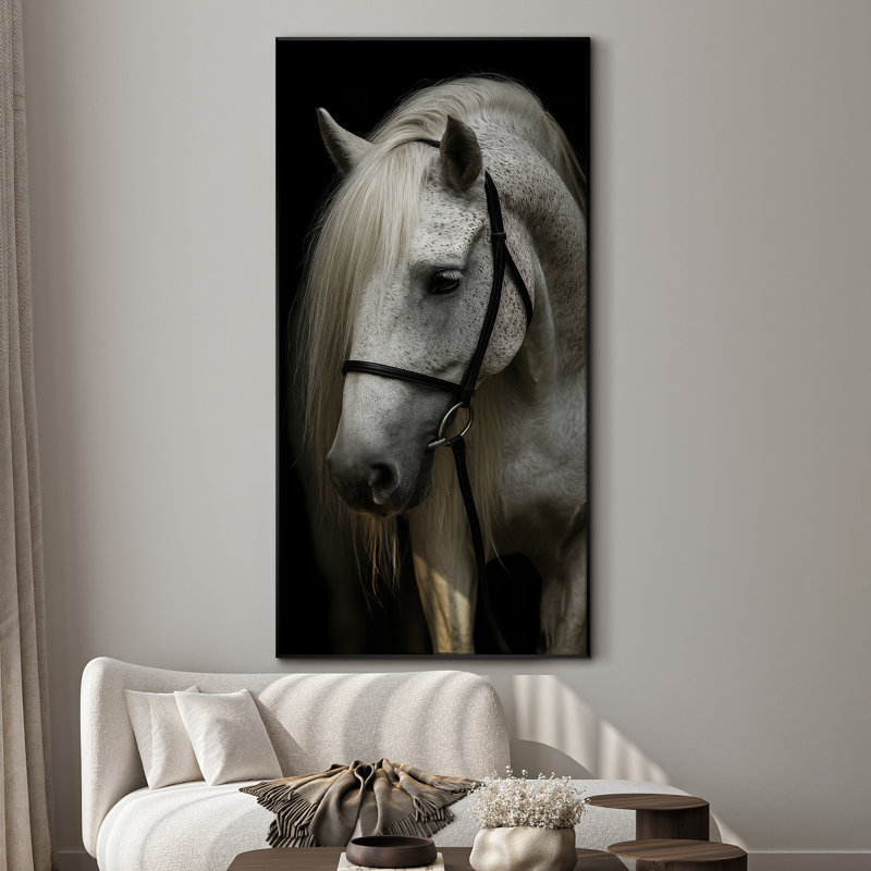Très grand art mural imprimé sur toile - Art animalier, décoration pour salon ou chambre à coucher - "Assemblage requis du cadre (cadre non fini)"