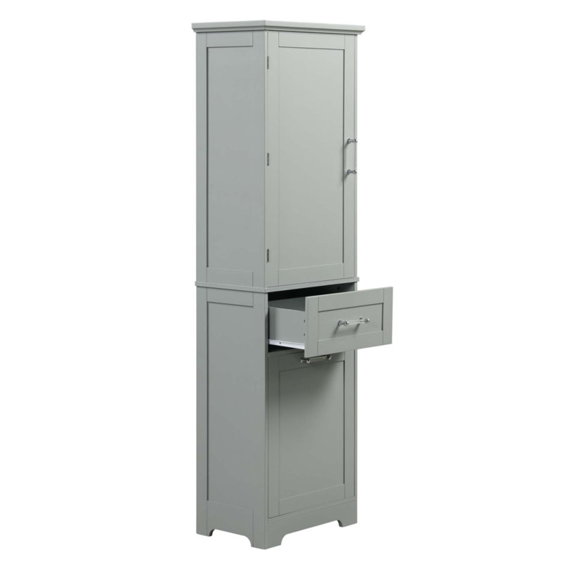 Grande armoire de rangement pour salle de bain, Gris