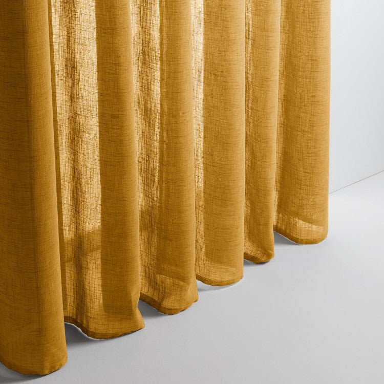 Sheer Curtain Single Panel, 145cm x 298cm, Ochre