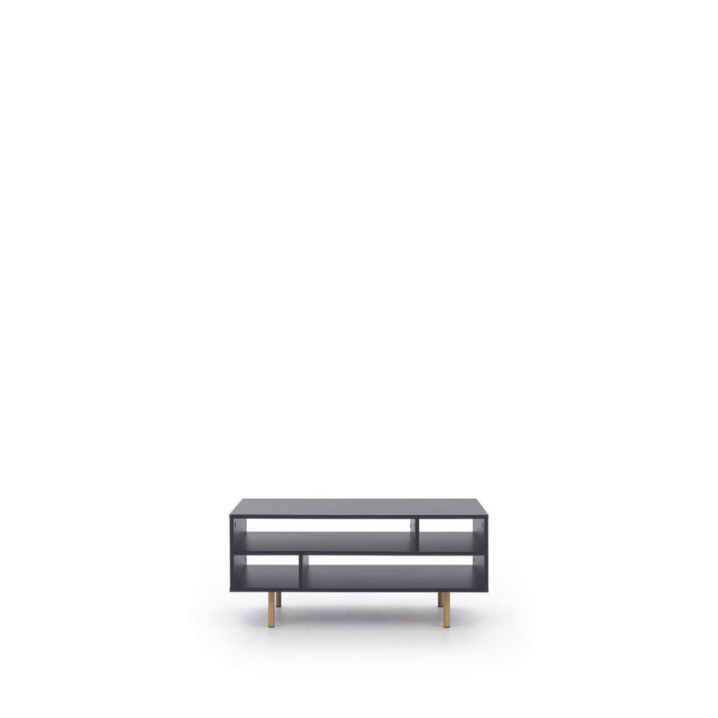 Aadrian Four Leg Coffee Table with Storage, Black Matte