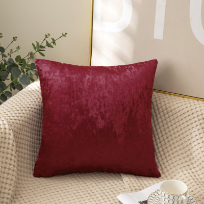 (Covers With Inserts) Set of 2 Crushed Velvet Throw Pillows