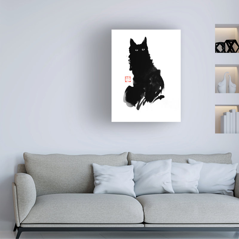 «Black Cat 02» par Pechane, impression sur toile tendue, H 47 po x l 35 po x P 2 po