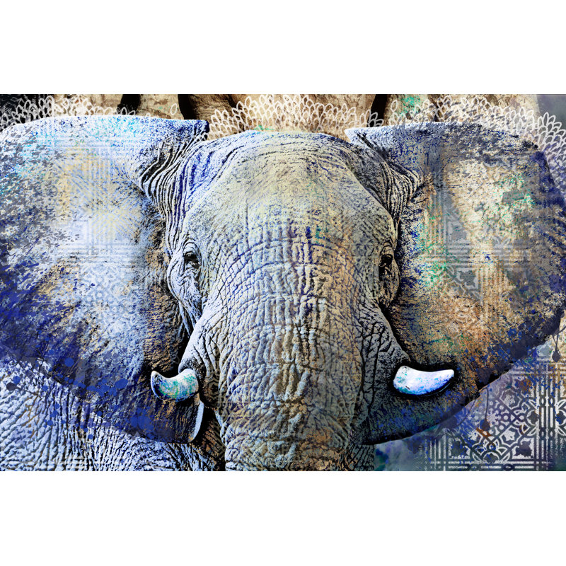 Purple Elephant by Surma & Guillen - Graphic Art Print, 51cm H x 76cm W, Wrapped Canvas