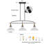 Luminaire suspendu de style rustique pour îlot de cuisine à 3 lumières avec abat-jour en verre transparent