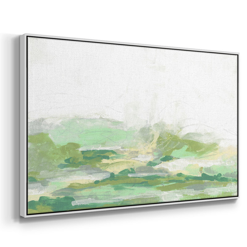 Green Mist Vista I, reproduction d'art sur toile, H 25 po x l 37 po x P 2 po, Blanc