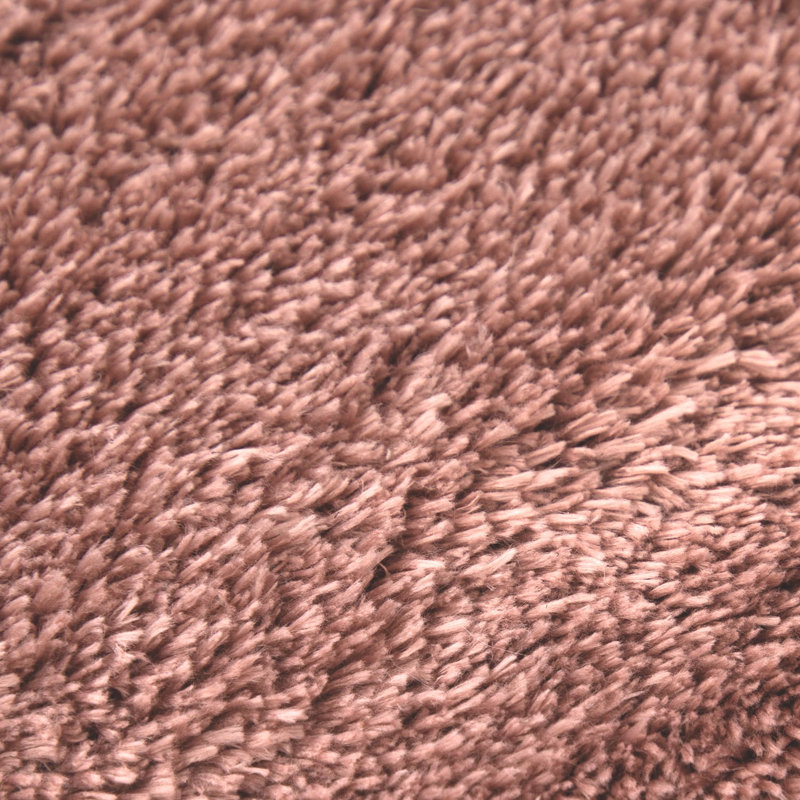 Tapis doux, doux, à poils courts, antidérapant, de couleur unie, lavable, Rond 5 pi 3 po, Rose