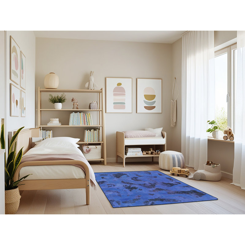 Tapis décoratif multicolore à motif abstrait, Rectangle 3 pi x 5 pi