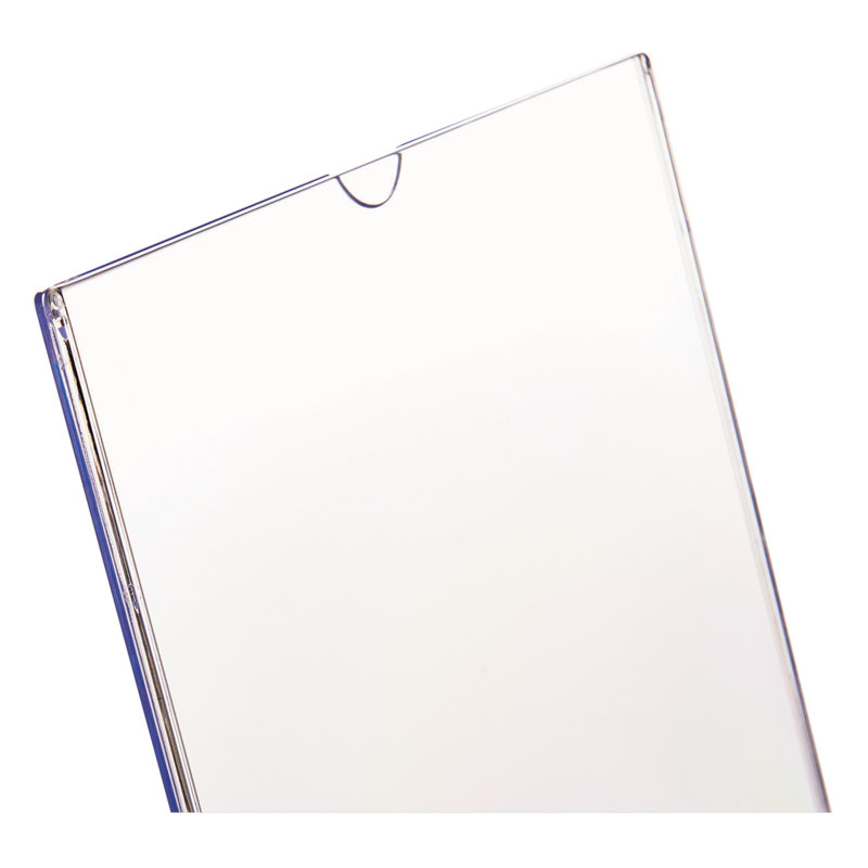 Clear Polystyrene Plastic Slanted Desk Sign Holder 5" x 7"