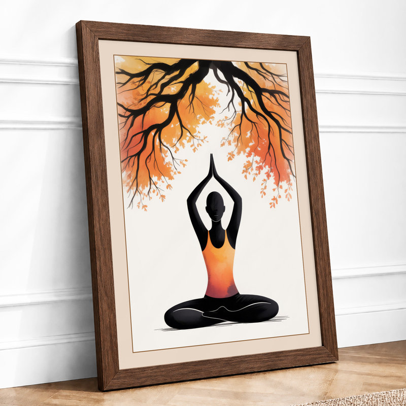 Rooted in Stillness Minimalist - Framed Print, A2 - 59.4 x 42.0 cm, Walnut
