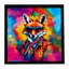 Hippie animal renard, impression sur métal encadrée