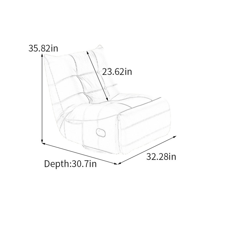 Chaise longue ergonomique en similicuir, Kaki pâle