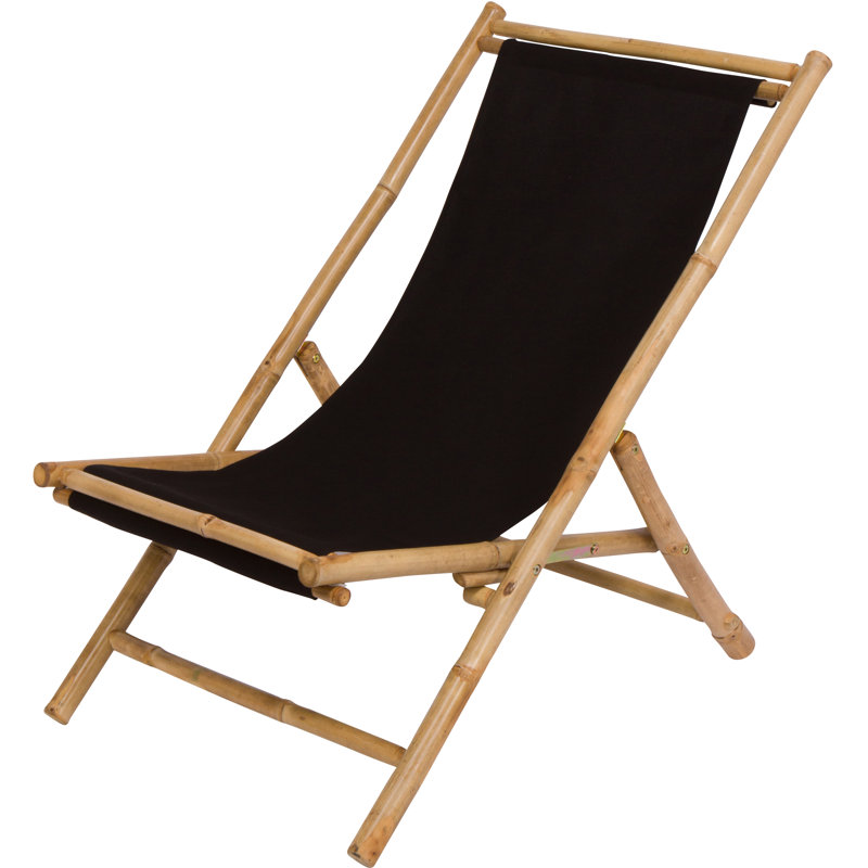 Kristi Folding Deck Chair, Black