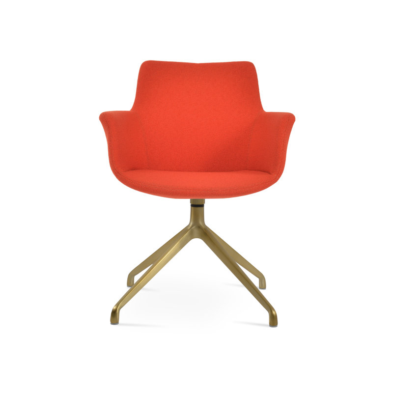 Fauteuil Bottega, Orange, Laiton