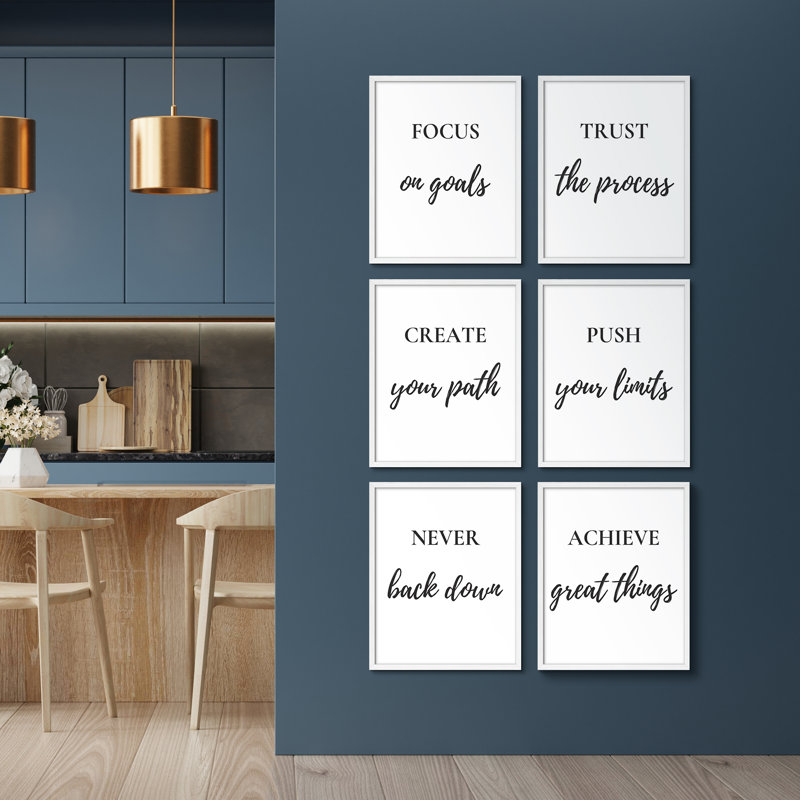 Motivation, art mural encadré, impression sur toile, H 10 po x l 8 po, Blanc