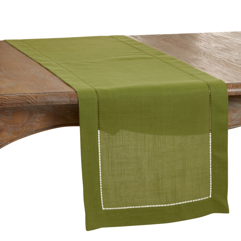 Emmeline Solid Colour Table Runner, 120" x 16", Green