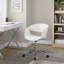 Chaise de travail en métal chromé et similicuir-287182408