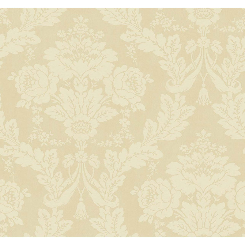 Seabrook Designs Damask Unpasted Wallpaper, Sand Dune Callan Rose
