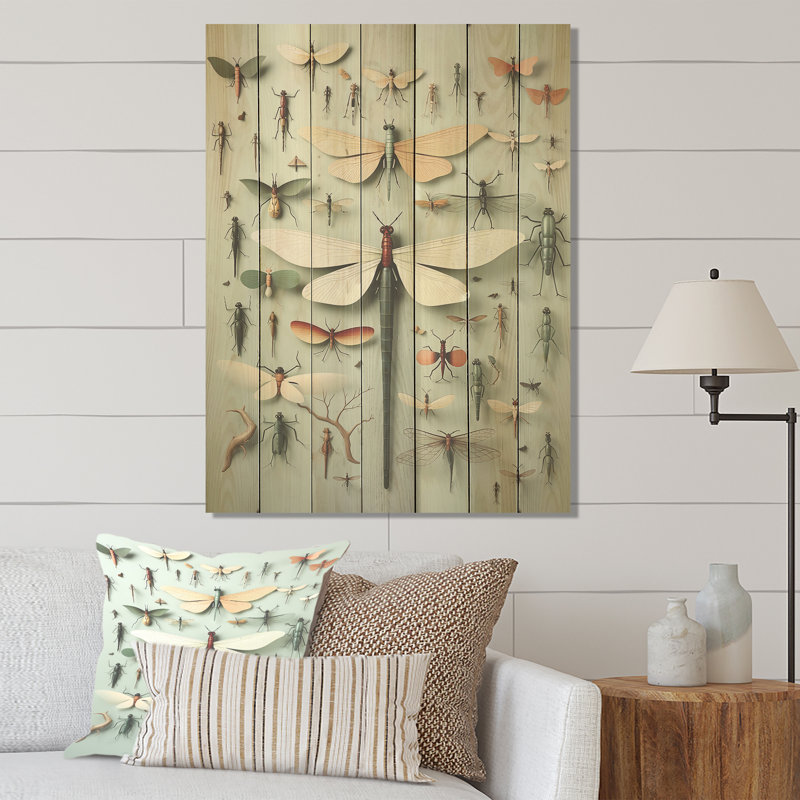 Curious Dragonflies I - Insectes et insectes sur bois, H 20 po x l 10 po