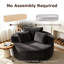Fauteuil lounge rond surdimensionné de 140 cm en velours côtelé, canapé sans structure avec coussin, aucun assemblage requis - Gris foncé-129762223