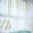 Green Embroidered Sheer Curtains 2 Panel Sets for Bedroom-Elegant White Sheer Curtains 98 inches Long with Leaf Design Rod Pocket Semi Transparent Curtain Drapes for Living Room Windows