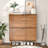16 Pair Shoe Cabinet With 2 Flip Drawers And Adjustable Shelves, Freestanding Shoe Storage Organizers With Fluted Arched Pattern-1433847693