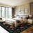 Indoor&Outdoor Washable Area Rug Black Gorgeous flowers Vintage Low Pile Rug for Living Room Bedroom Wedding Banquet-204884857