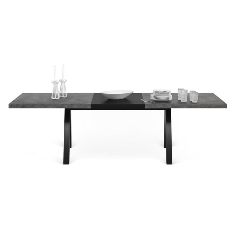 Opperman Extendable Dining Table, Black, Black