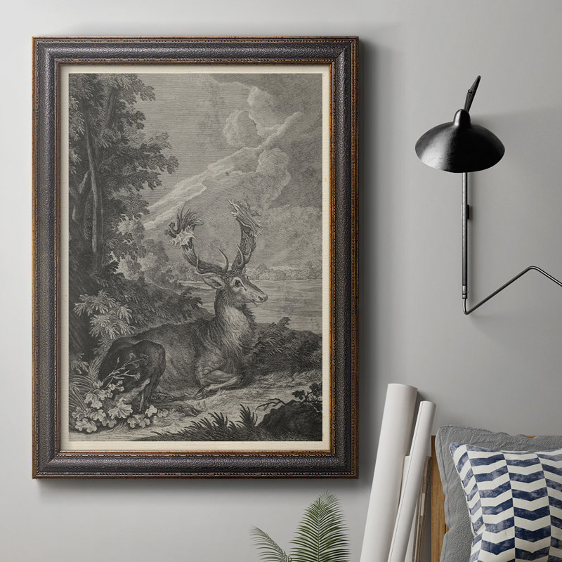 Toile encadrée de qualité supérieure Woodland Deer III - prête à être accrochée, H 20 po x l 16 po x P 2,5 po