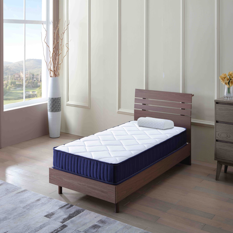 Matelas simple de 6 pouces, matelas hybride en mousse et à ressorts dans une boîte, tissu doux et respirant de taille moyenne et support adaptatif, certifié Certipur-US, matelas simple dans la chambre d'invités et d'enfants