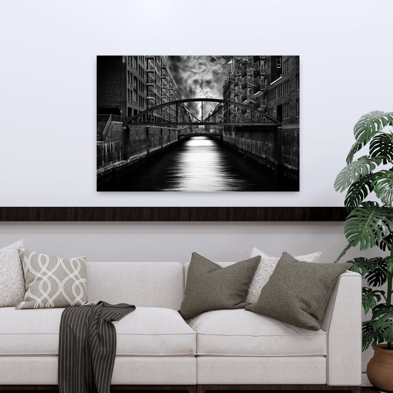 Art contemporain, architecture contemporaine, art urbain abstrait, H 32 po x l 48 po