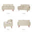  Causeuse de 56 po de large à accoudoirs arrondis en velours, avec poches de rangement latérales et petit coussin décoratif carré-1389825895
