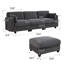 Canapé modulaire rembourré en velours côtelé de 97,9 po Brampton avec repose-pieds amovible Brampton-133024375