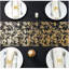 Black and Gold Table Runner 100 Feet Glitter Golden Metallic Table Centerpieces Foil Runners Party Decorations for Graduation Birthday Retirement Wedding Christmas Halloween Thanksgiving