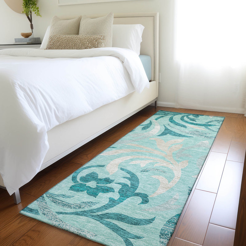 Washable Floral Indoor / Outdoor Rug, Runner 2'3" x 7'6"