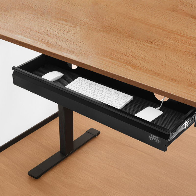 Under Desk Drawer Organizer Slide-out Drawer Space Saver for Home Office, 4.21" H x 33.07" W x 9.45" D