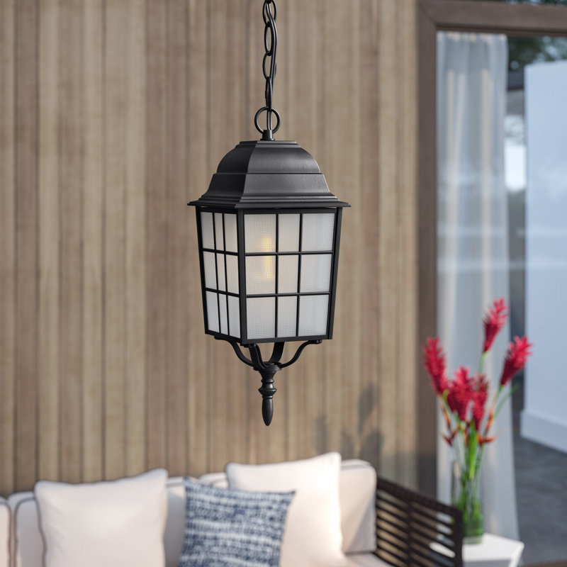 Gillian Outdoor Hanging Lantern, Textured Black