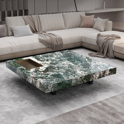 Italian style square sintered stone end table