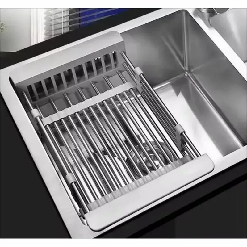 Égouttoir à vaisselle ajustable en acier inoxydable