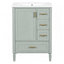 Meuble-lavabo autoportant verdantique de style transitionnel avec lavabo simple, construction en bois massif et MDF-134110389